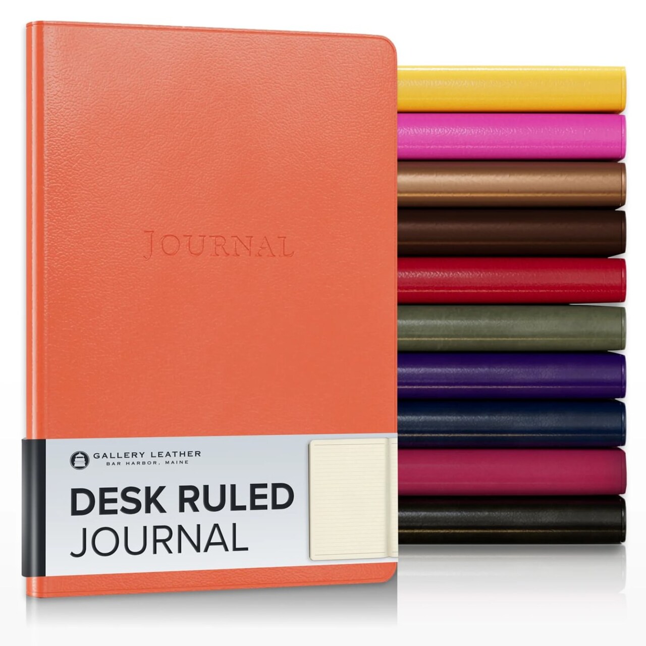 Gallery Leather Journal - Crafted in Maine, USA - Elegant Leather Writing Notebook with 192 Lined Pages - A Timeless Space for Your Thoughts - 8x5.5, Desk Lined